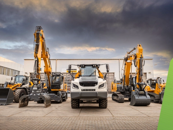 Excavator ready for rent on a project site